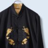 【送料無料】black × gold dragoon embroidery China shirt
