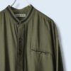 【送料無料】moss green flyfront embroidery shirt