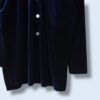 【送料無料】dark blue drape velours shirt