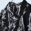【送料無料】black × white pattern shirt