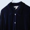 【送料無料】dark blue drape velours shirt