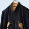 【送料無料】black × gold dragoon embroidery China shirt