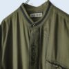【送料無料】moss green flyfront embroidery shirt