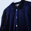 【送料無料】dark blue drape velours shirt