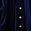 【送料無料】dark blue drape velours shirt