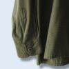 【送料無料】moss green flyfront embroidery shirt