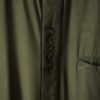 【送料無料】moss green flyfront embroidery shirt