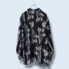 【送料無料】black × white pattern shirt