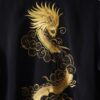【送料無料】black × gold dragoon embroidery China shirt