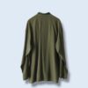 【送料無料】moss green flyfront embroidery shirt