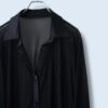 【送料無料】satin × see-through shirt
