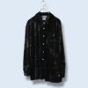 【送料無料】glossy moss green velours shirt