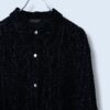 【送料無料】mini arabesque pattern velours × see-through shirt