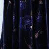 【送料無料】dark blue gold flower art velours shirt