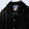 【送料無料】glossy moss green velours shirt