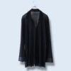 【送料無料】satin × see-through shirt
