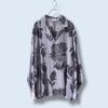 【送料無料】metalic silver flower shirt