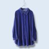【送料無料】dusty blue velours shirt