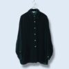 【送料無料】dark green drape velours shirt
