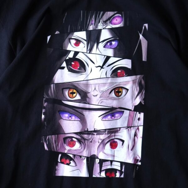 "NARUTO瞳術カットイン極上ブート" print tee