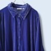 【送料無料】dusty blue velours shirt