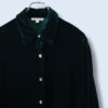 【送料無料】dark green drape velours shirt