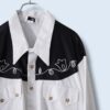 【送料無料】vintage satin & embroidery western shirt