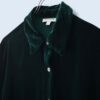 【送料無料】dark green drape velours shirt