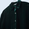 【送料無料】dark green drape velours shirt