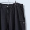 "ミニマルボンデージ" wide baggy black denim pants