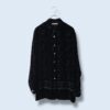【送料無料】flower pattern hem design velours × see-through shirt