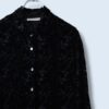 【送料無料】flower pattern hem design velours × see-through shirt