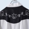 【送料無料】vintage satin & embroidery western shirt