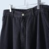 "ミニマルボンデージ" wide baggy black denim pants