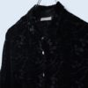 【送料無料】flower pattern hem design velours × see-through shirt