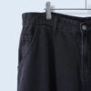 "ミニマルボンデージ" wide baggy black denim pants