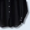 【送料無料】plain black see-through shirt