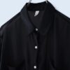 【送料無料】plain black see-through shirt