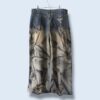 【Remake】"水墨画" crush baggy wide denim pants