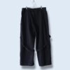 "ミニマルボンデージ" wide baggy black denim pants