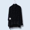 【送料無料】flower pattern hem design velours × see-through shirt