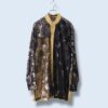 【送料無料】lace switching flower pattern shirt