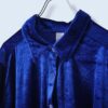 【送料無料】glossy vivid blue velours shirt