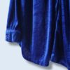 【送料無料】glossy vivid blue velours shirt