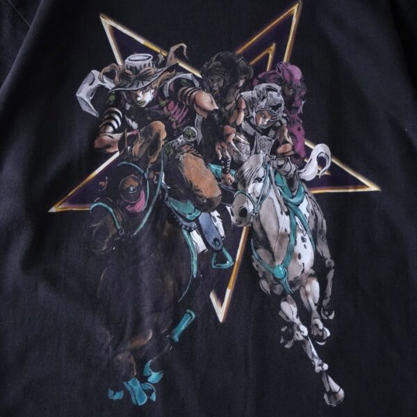 "ジョジョ7部極上リャンメン / スティールボールラン" double side print tee