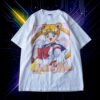 "月野うさぎピン/ セーラームーン" double side print tee