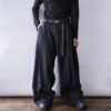 【W / W Remake】black × black gabardine docking slacks
