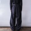 【W / W Remake】black × black gabardine docking slacks