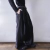 【W / W Remake】black × black gabardine docking slacks