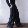 【W / W Remake】black × black gabardine docking slacks